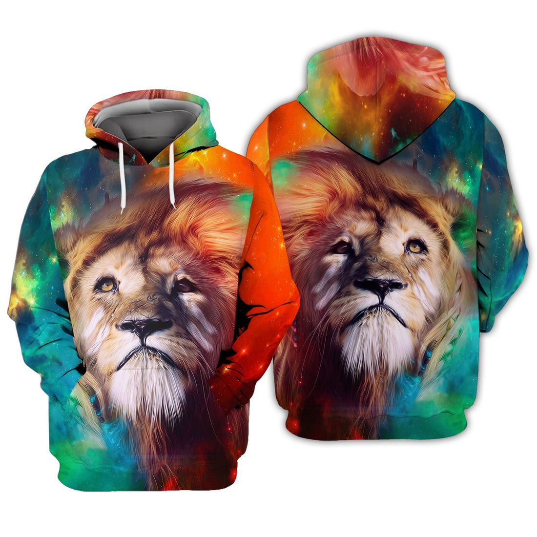 FUNSTUFFPRINT Rainbow Lion - 3D Full Print 3D Hoodie and Zip Hoodie