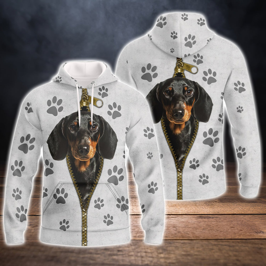 FUNSTUFFPRINT Dachshund 3D Hoodie and Zip Hoodie