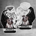 FUNSTUFFPRINT Love Pitbull 3D Hoodie and Zip Hoodie