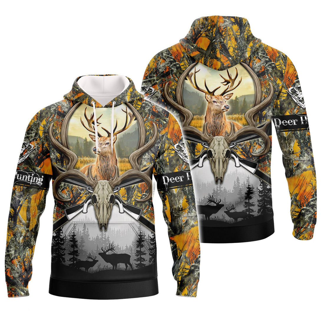 FUNSTUFFPRINT Deer Hunting Camo 0704 - 3D Full Print 3D Hoodie and Zip Hoodie