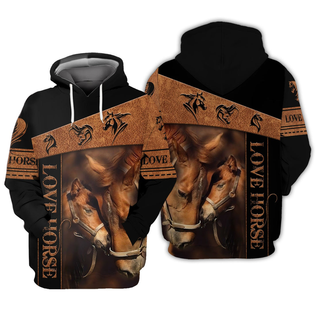 FUNSTUFFPRINT Love Horses MK 0804 - 3D Full Print 3D Hoodie and Zip Hoodie