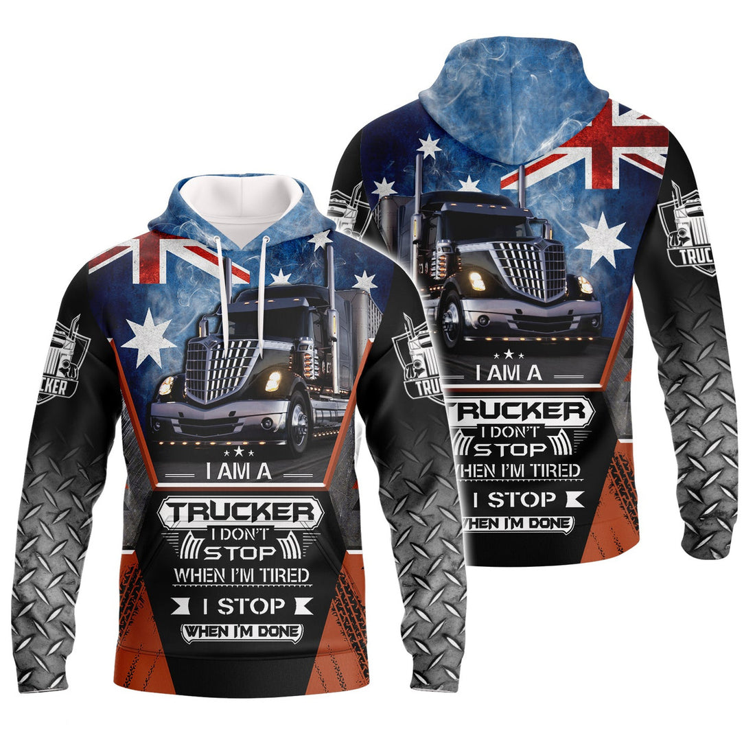 FUNSTUFFPRINT I'm A Trucker Australian 3D Hoodie and Zip Hoodie