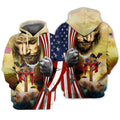 FUNSTUFFPRINT One Nation Under God 3D Hoodie and Zip Hoodie