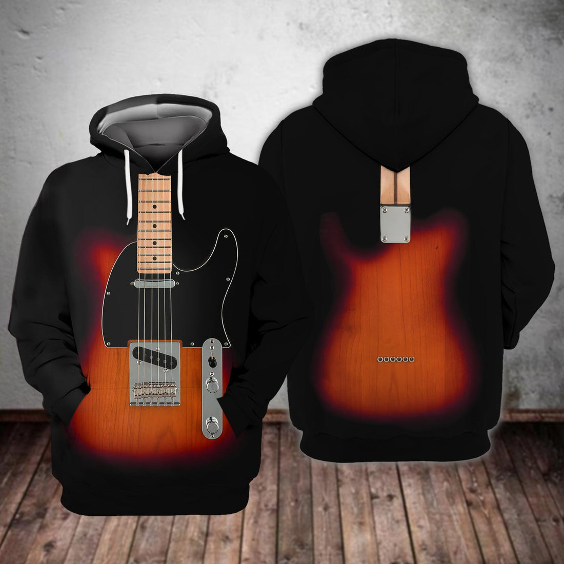 FUNSTUFFPRINT Electric Guitar 3D Hoodie and Zip Hoodie