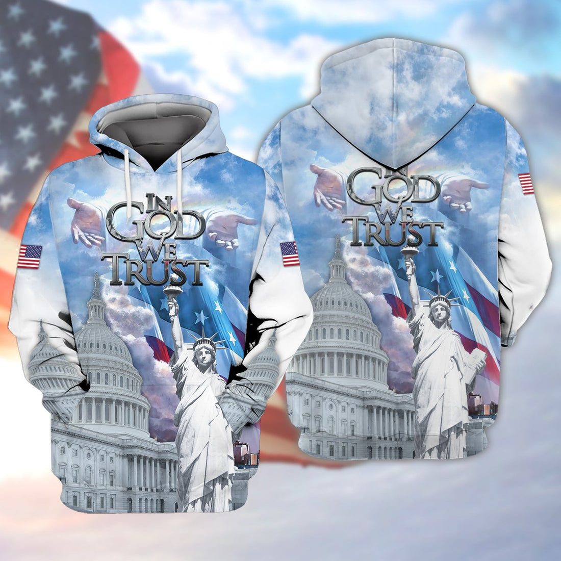 FUNSTUFFPRINT In God We Trust 3D Hoodie and Zip Hoodie