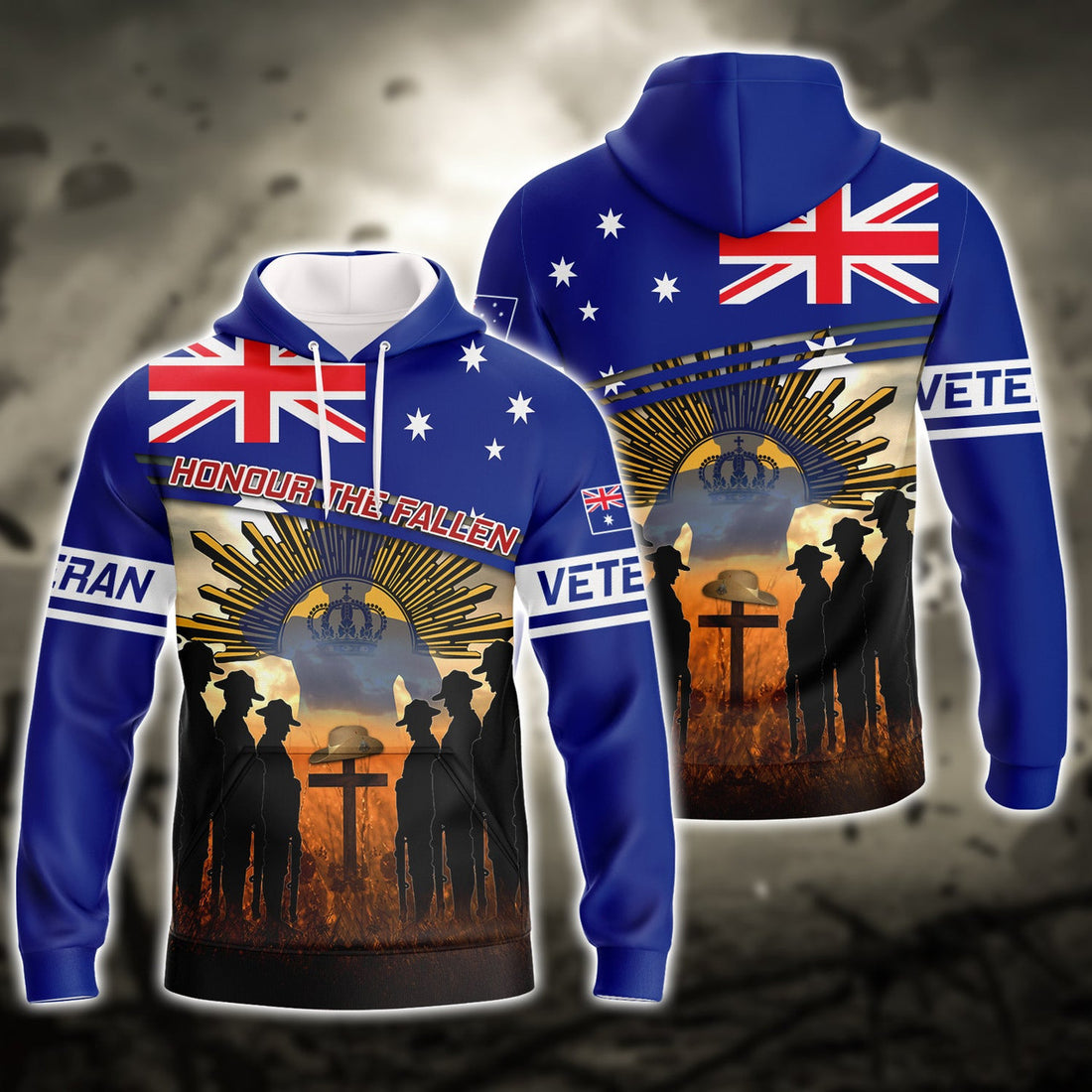 FUNSTUFFPRINT Australia - Veteran 3D Hoodie and Zip Hoodie
