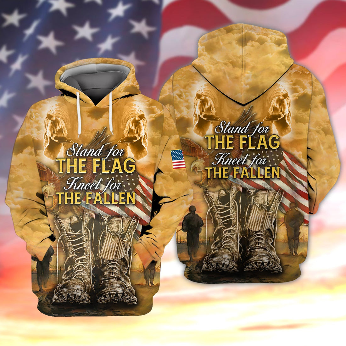 FUNSTUFFPRINT STAND FOR THE FLAG KNEEL FOR THE CROSS 3D Hoodie and Zip Hoodie