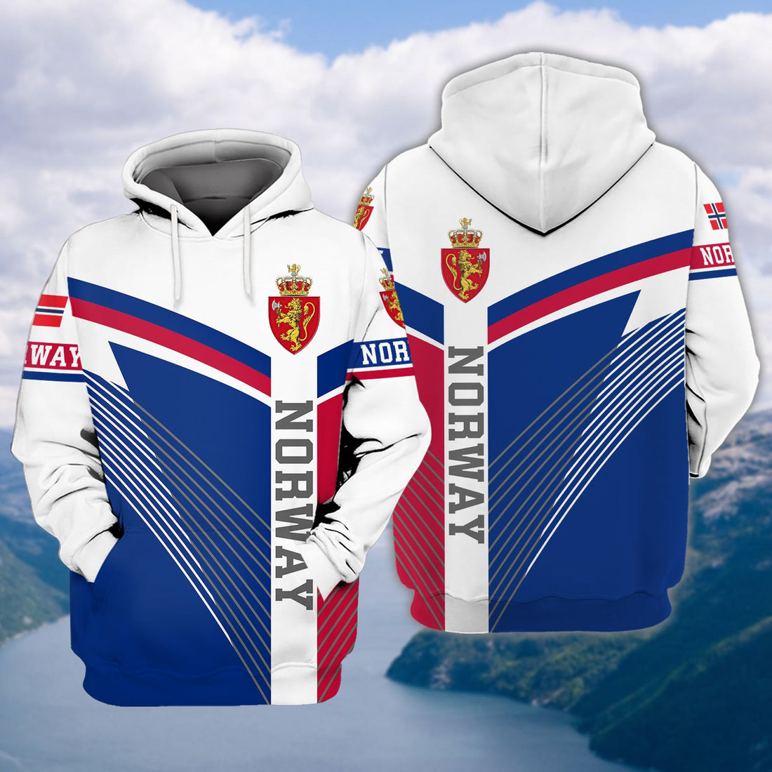 FUNSTUFFPRINT Full Print Norway 3D Hoodie and Zip Hoodie