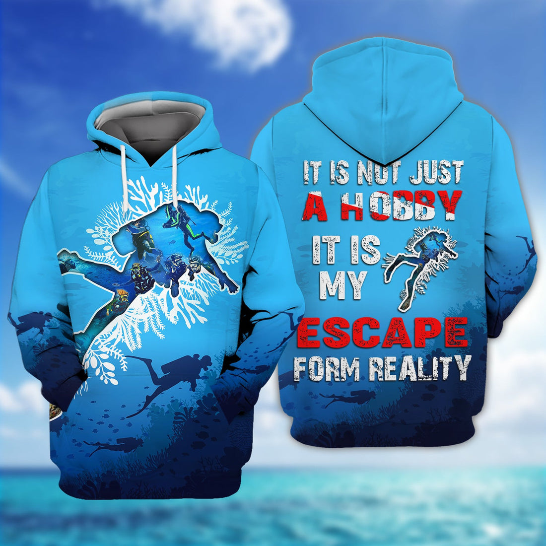 FUNSTUFFPRINT Scuba Diving 3D Hoodie and Zip Hoodie