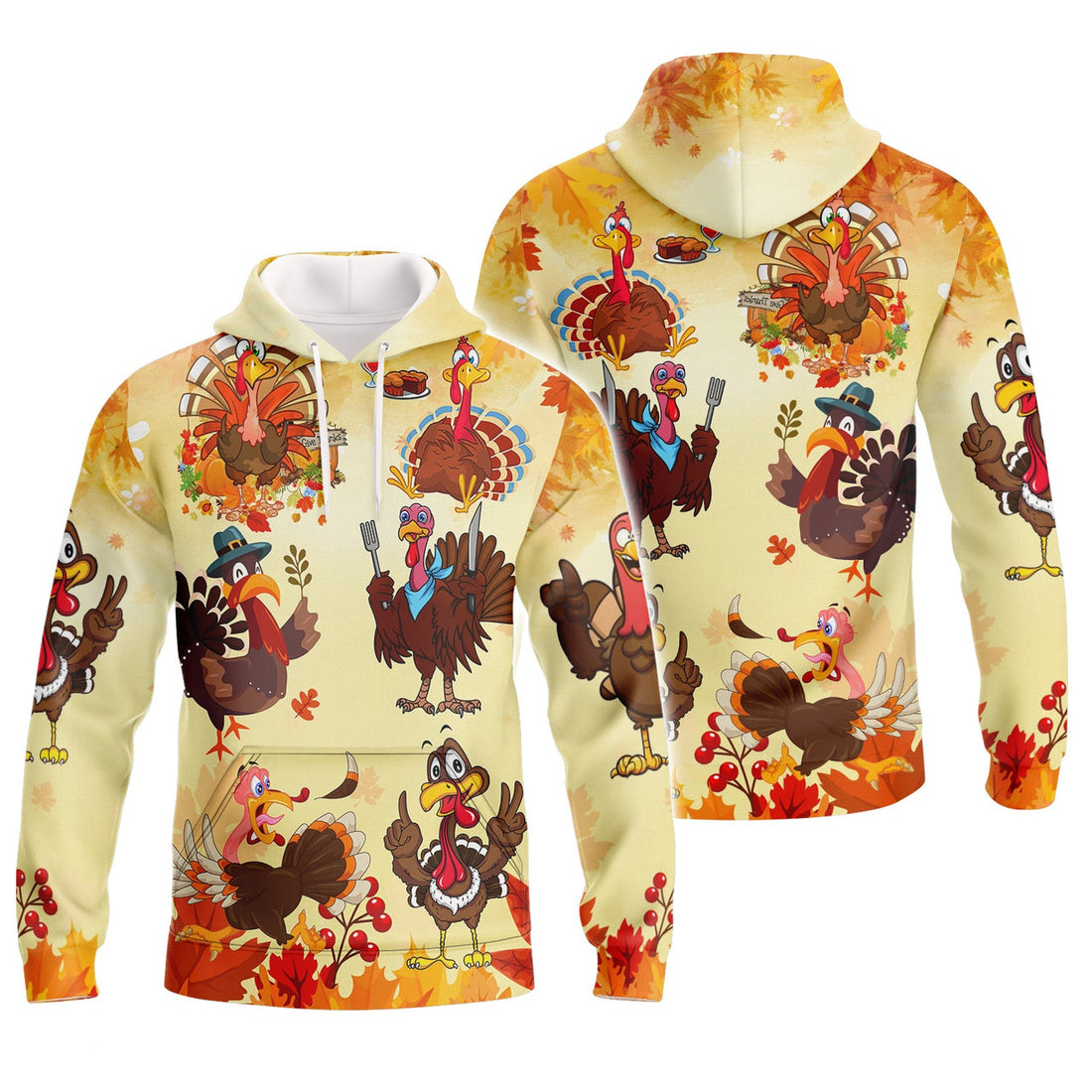 FUNSTUFFPRINT Thank Giving 3D Hoodie and Zip Hoodie