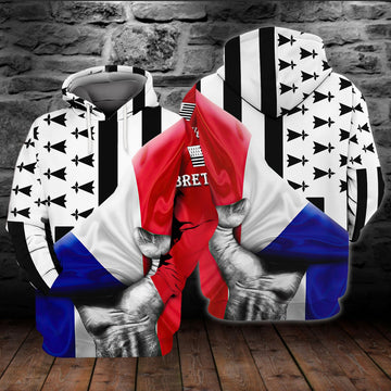 FUNSTUFFPRINT Brittany Celtic 3D Hoodie and Zip Hoodie
