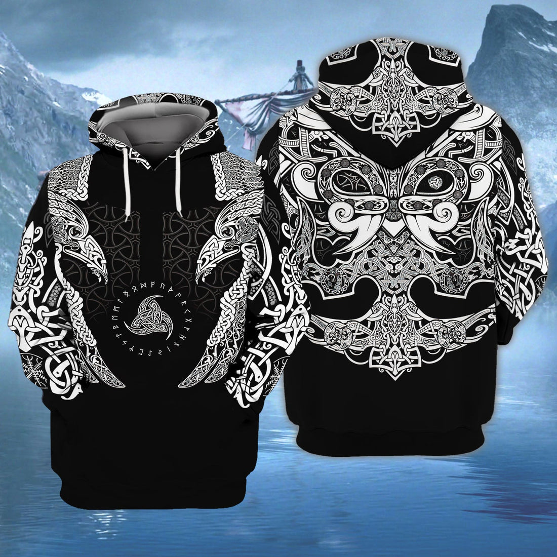 FUNSTUFFPRINT Viking Full Print Tad 04 3D Hoodie and Zip Hoodie