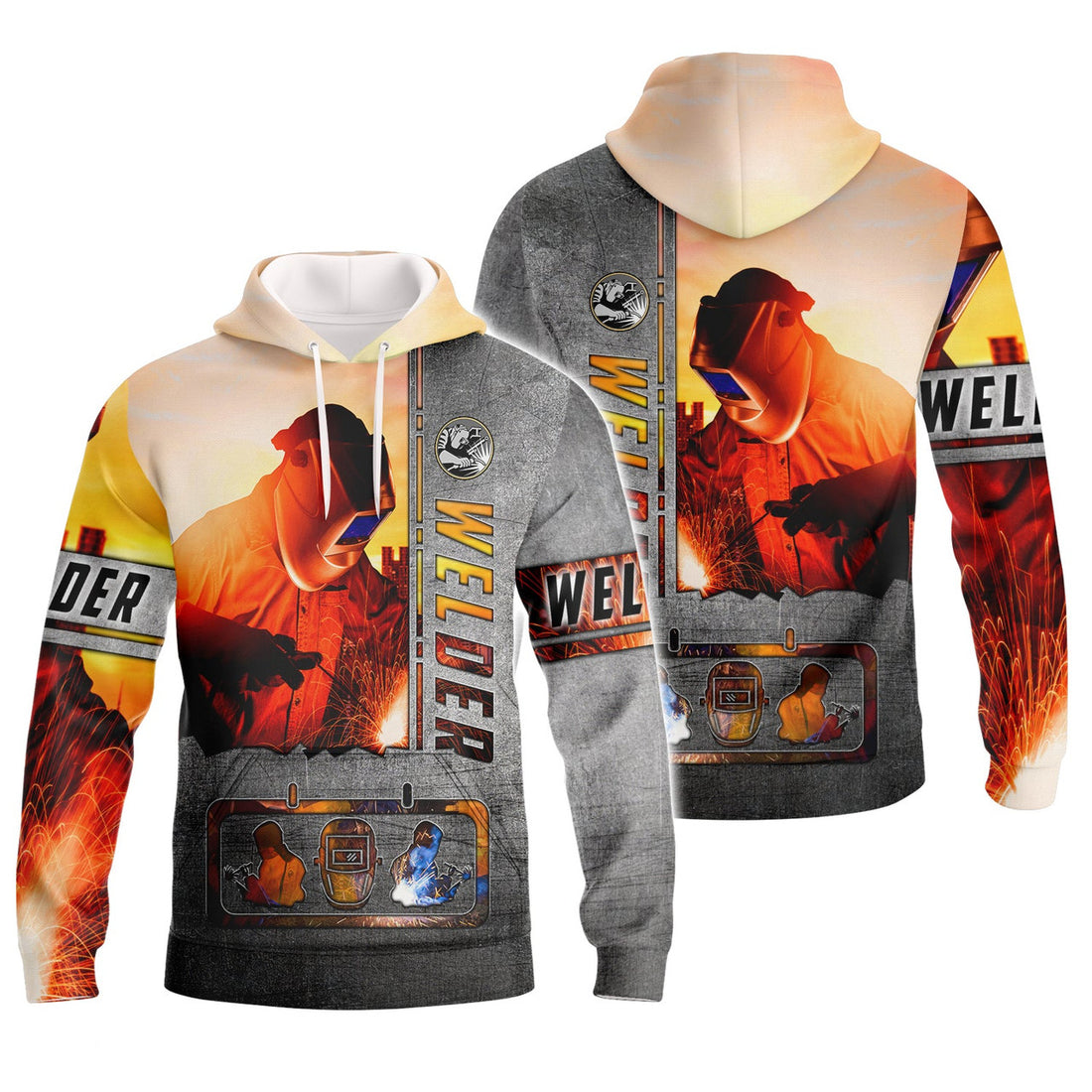FUNSTUFFPRINT Welder 24 3D Hoodie and Zip Hoodie