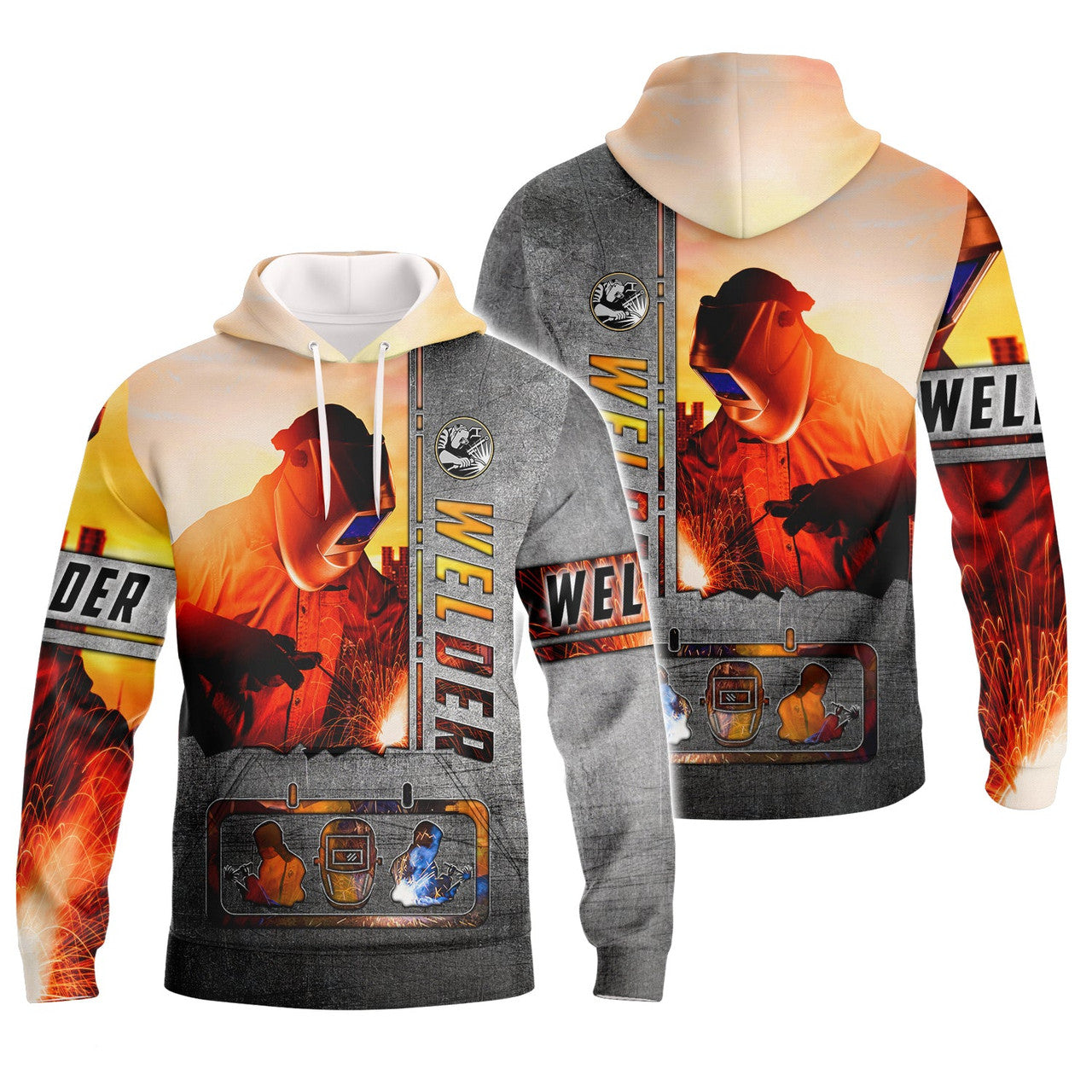 FUNSTUFFPRINT Welder 24 3D Hoodie and Zip Hoodie