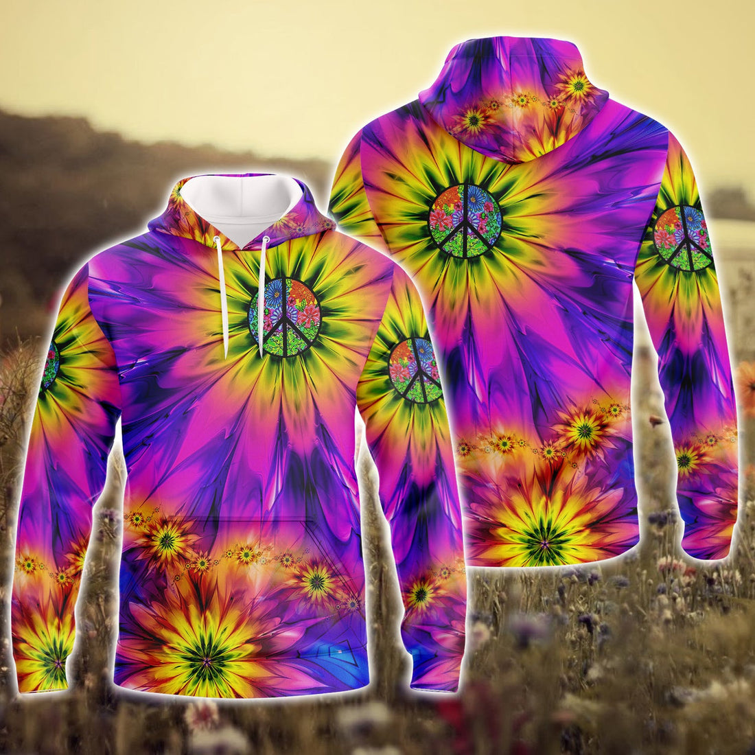 FUNSTUFFPRINT HIPPIE 3D Hoodie and Zip Hoodie