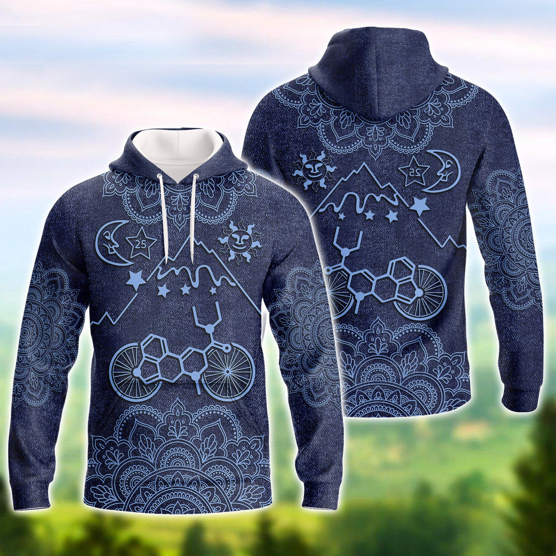 FUNSTUFFPRINT Bicycle- Full Print 3D Hoodie and Zip Hoodie