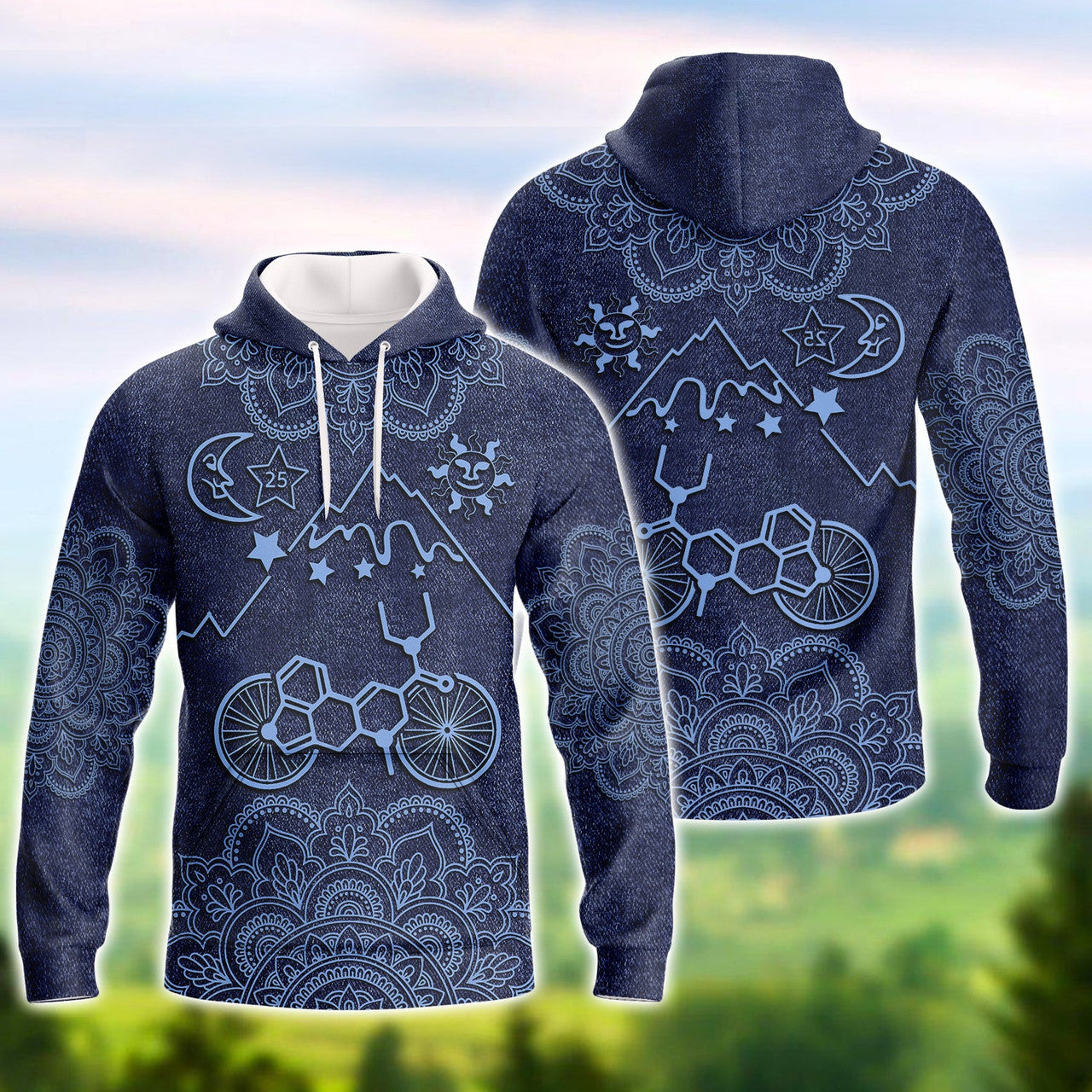 FUNSTUFFPRINT Bicycle- Full Print 3D Hoodie and Zip Hoodie