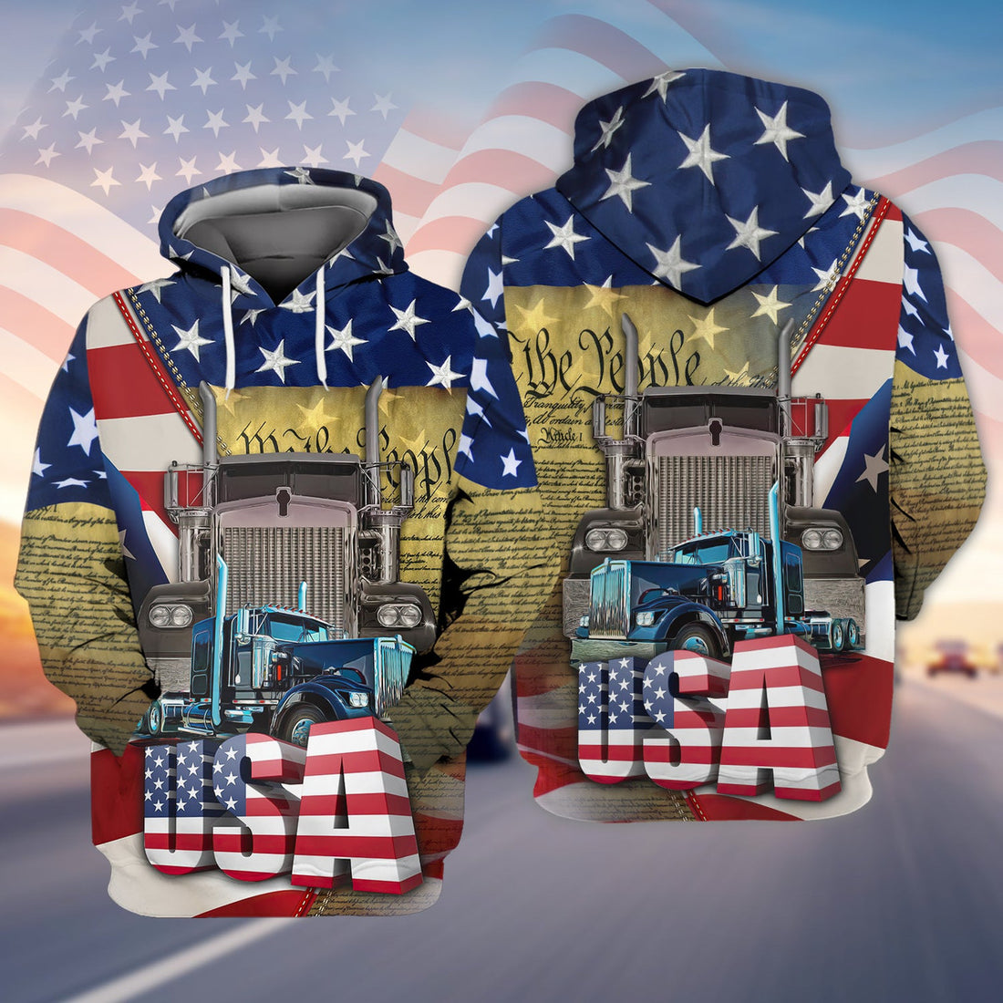 FUNSTUFFPRINT Trucker - Full Print 3D Hoodie and Zip Hoodie