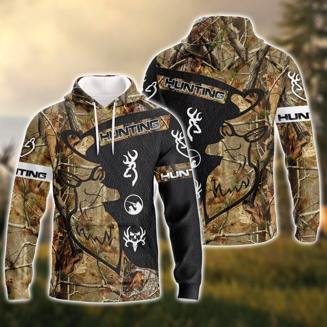 FUNSTUFFPRINT HUNTING Full Print 3D Hoodie and Zip Hoodie