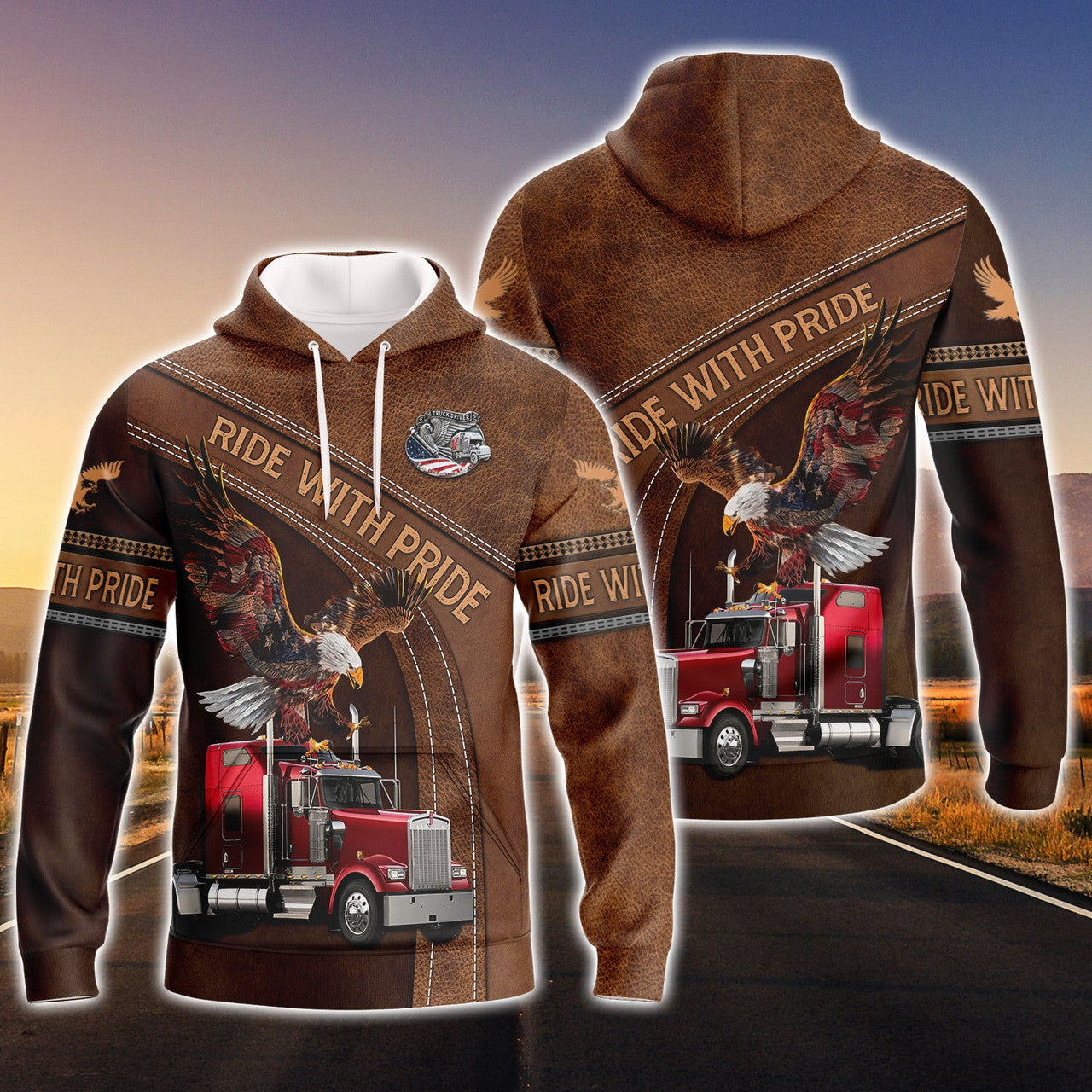 FUNSTUFFPRINT TRUCKER Full Print 3D Hoodie and Zip Hoodie