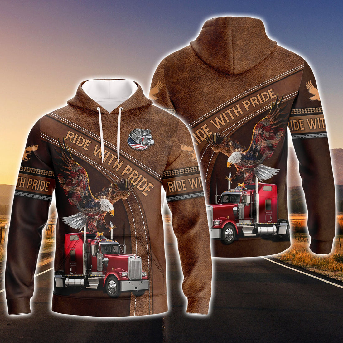 FUNSTUFFPRINT TRUCKER Full Print 3D Hoodie and Zip Hoodie