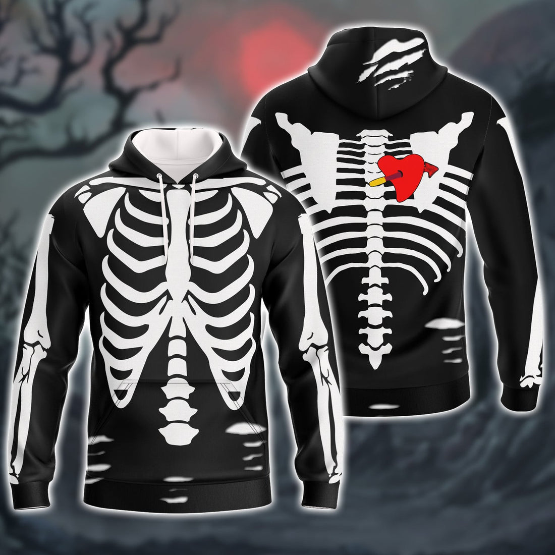 FUNSTUFFPRINT Skull - Full Print 3D Hoodie and Zip Hoodie