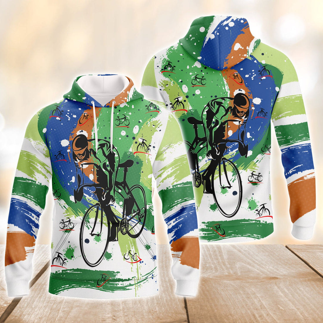 FUNSTUFFPRINT Bicycle- Full Print 3D Hoodie and Zip Hoodie