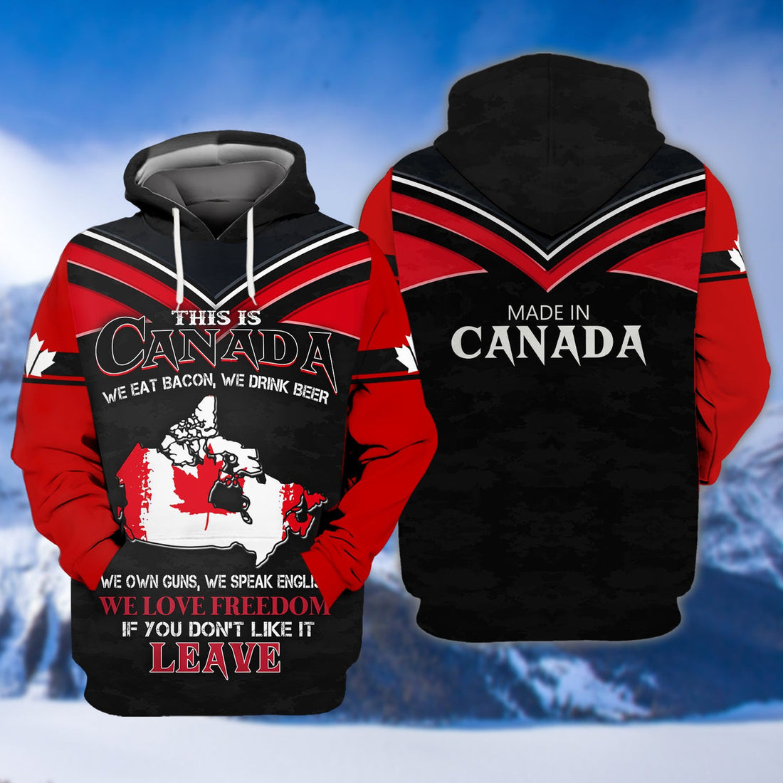 FUNSTUFFPRINT Pride of Canadians Design 3D Hoodie and Zip Hoodie