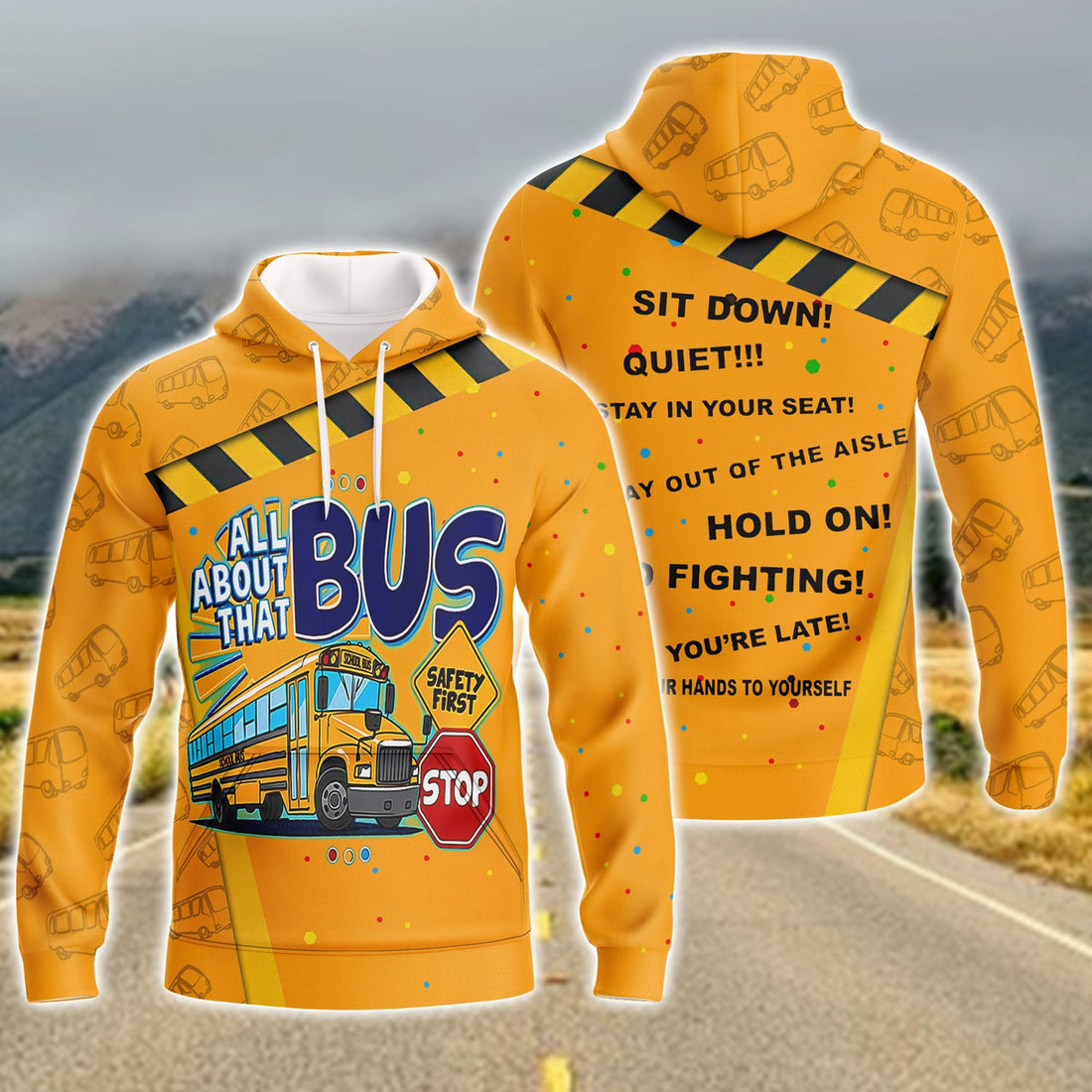 FUNSTUFFPRINT School Bus Driver 3D Hoodie and Zip Hoodie
