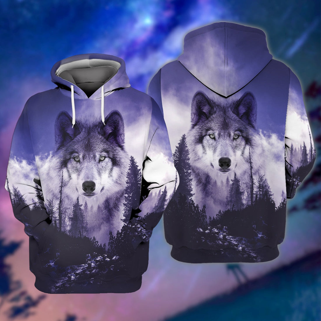 FUNSTUFFPRINT Full Print - Wolf 3D Hoodie and Zip Hoodie