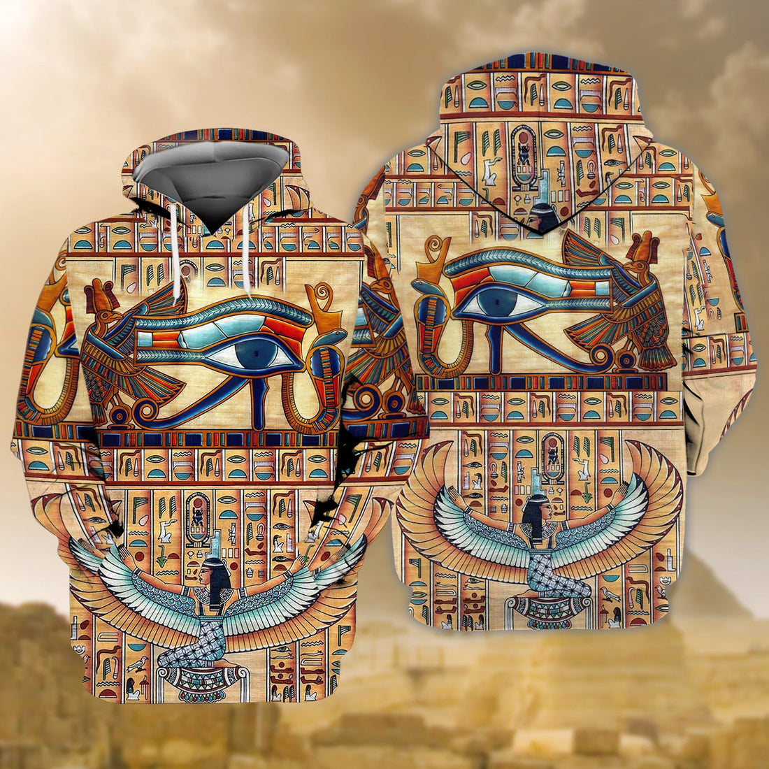 FUNSTUFFPRINT Full Print Egypt 3D Hoodie and Zip Hoodie