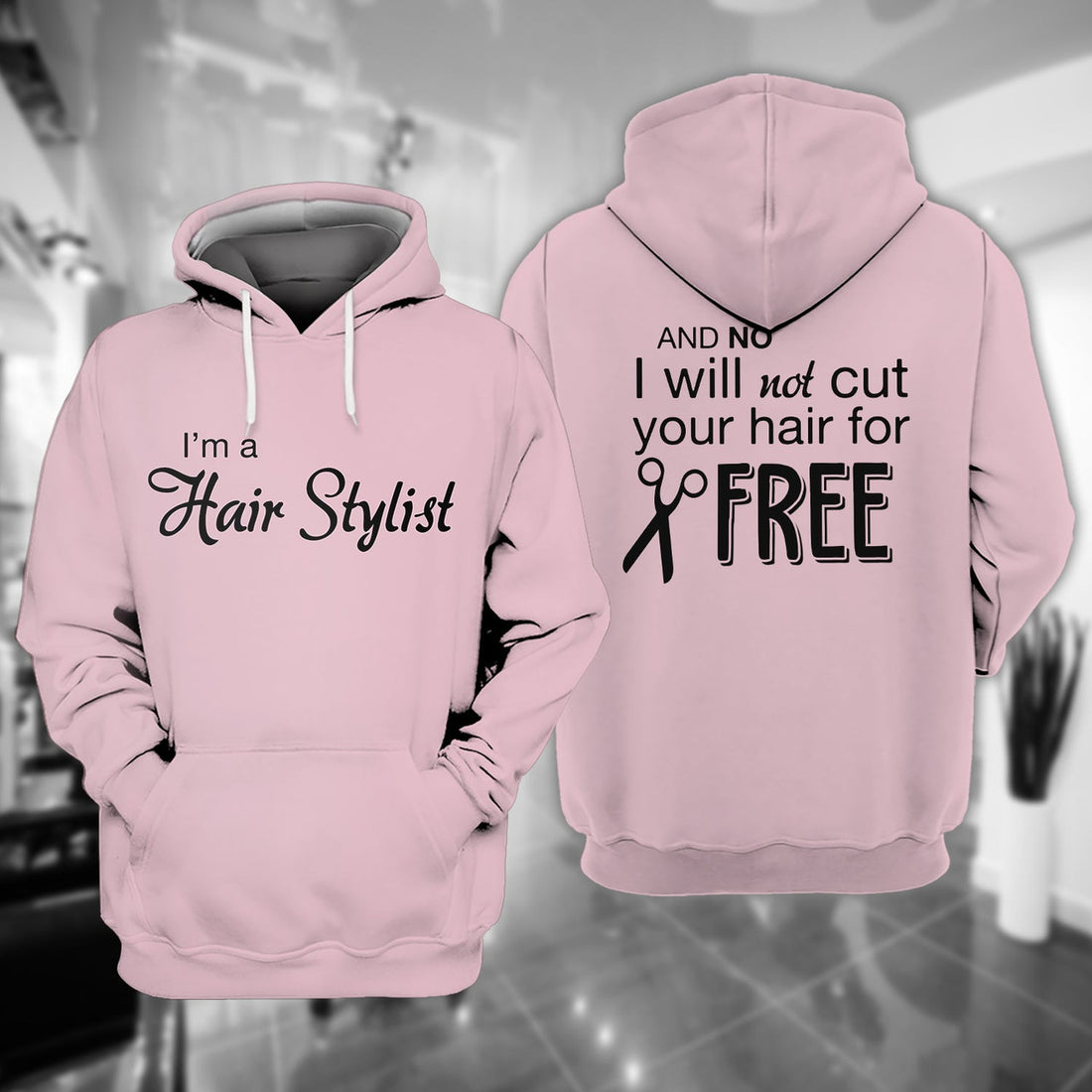 FUNSTUFFPRINT Hair Stylist Full Print 3D Hoodie and Zip Hoodie
