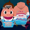 FUNSTUFFPRINT Full Print Grandma Shark Doo Doo Doo 3D Hoodie and Zip Hoodie