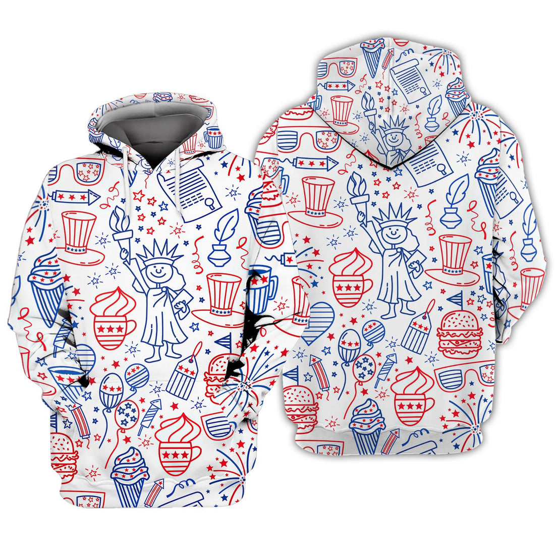 FUNSTUFFPRINT Independence Day City 3D Hoodie and Zip Hoodie