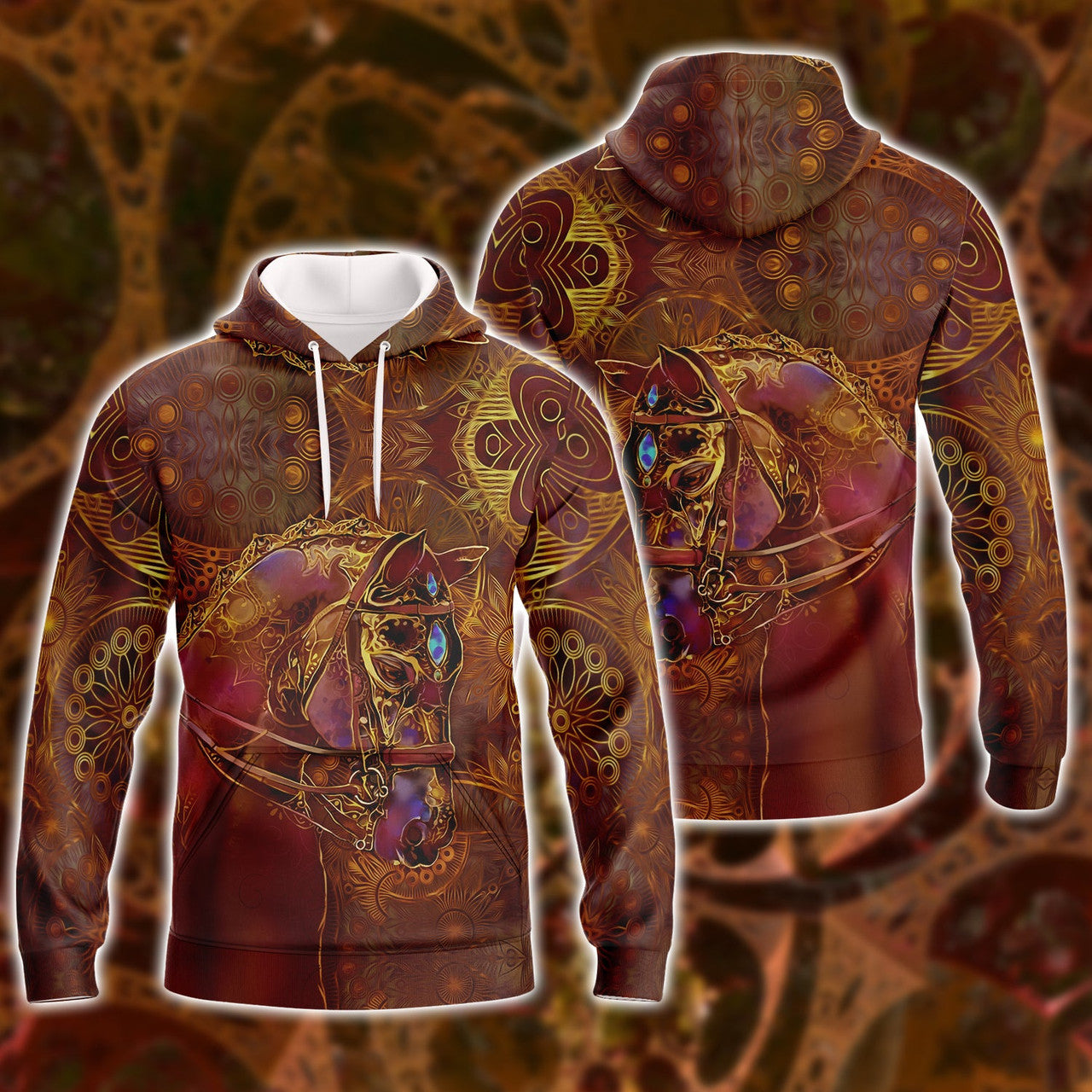 FUNSTUFFPRINT Horse - Zeus - Full Print 3D Hoodie and Zip Hoodie