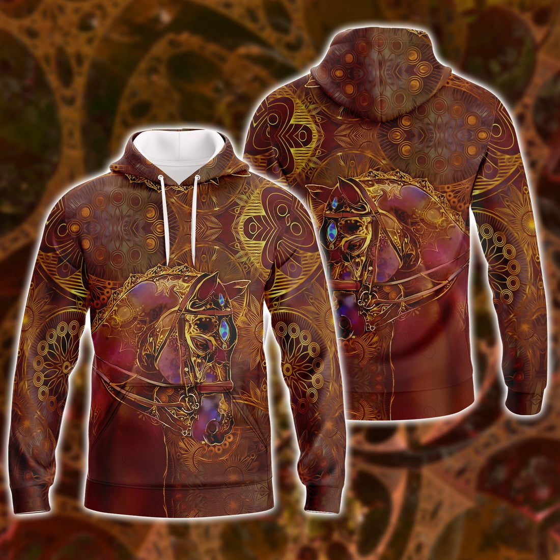 FUNSTUFFPRINT Horse - Zeus - Full Print 3D Hoodie and Zip Hoodie