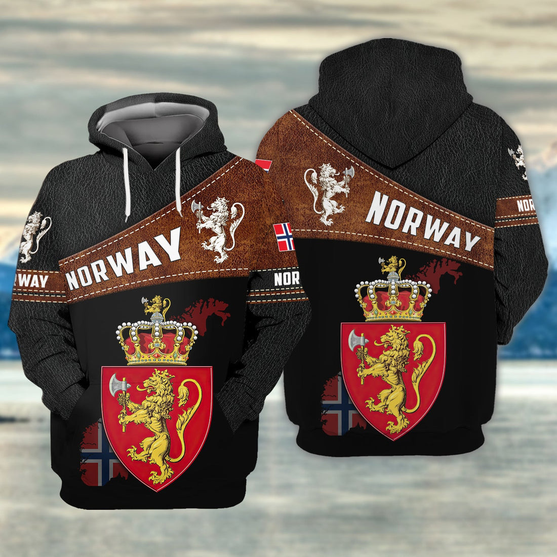 FUNSTUFFPRINT Norway Full Print Tad 3D Hoodie and Zip Hoodie