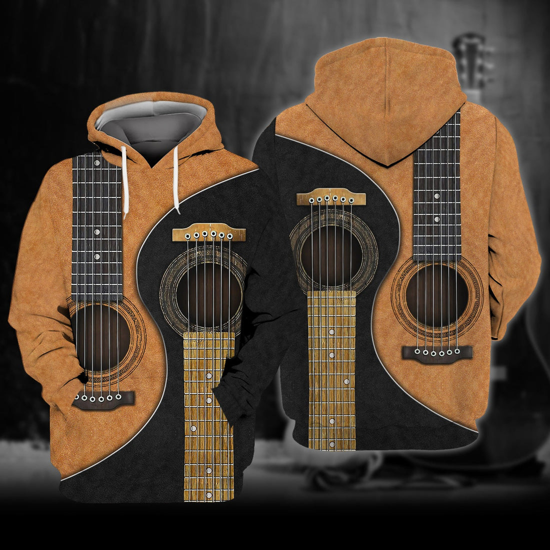 FUNSTUFFPRINT Love Guitar 3D Hoodie and Zip Hoodie