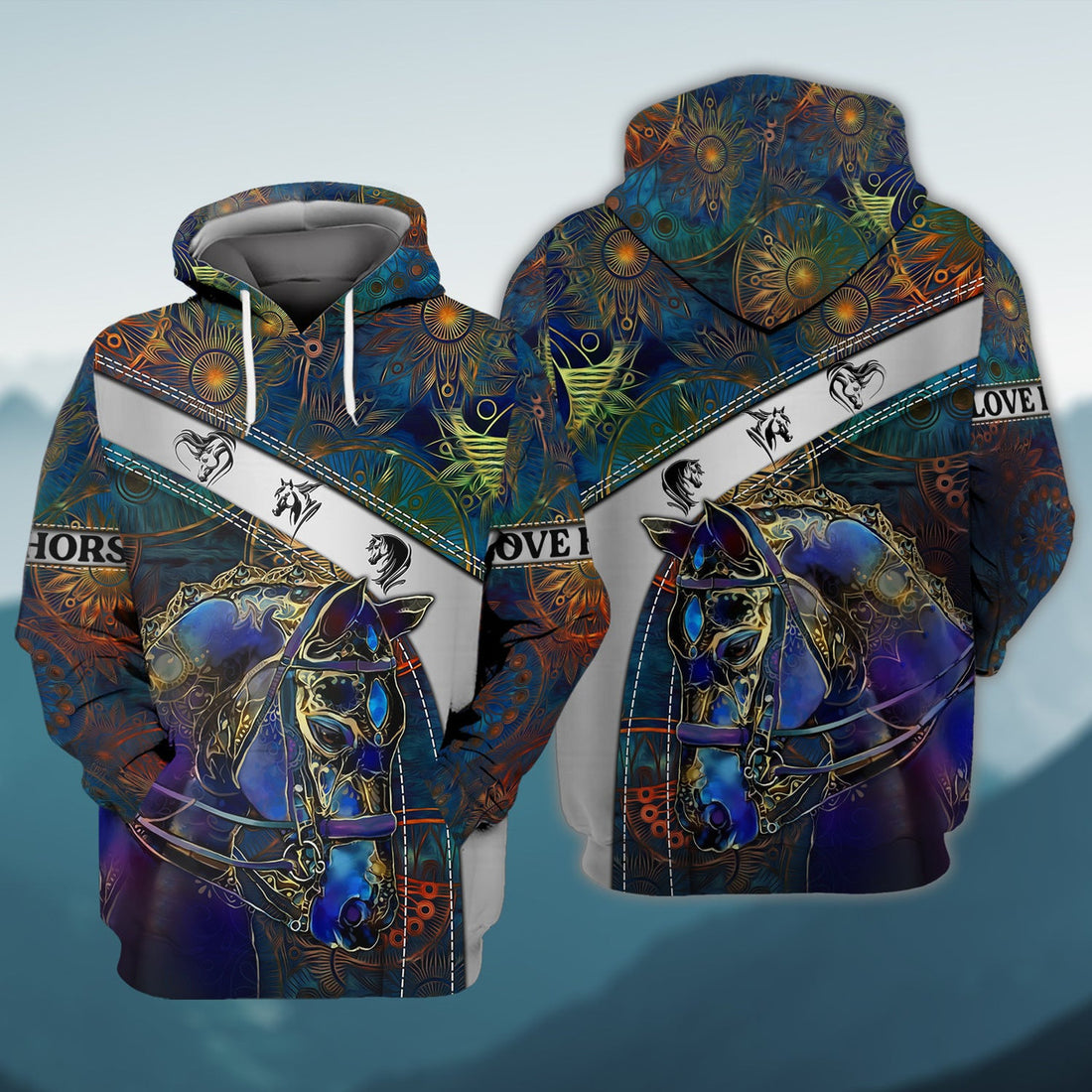 FUNSTUFFPRINT Horse Art 3D Hoodie and Zip Hoodie
