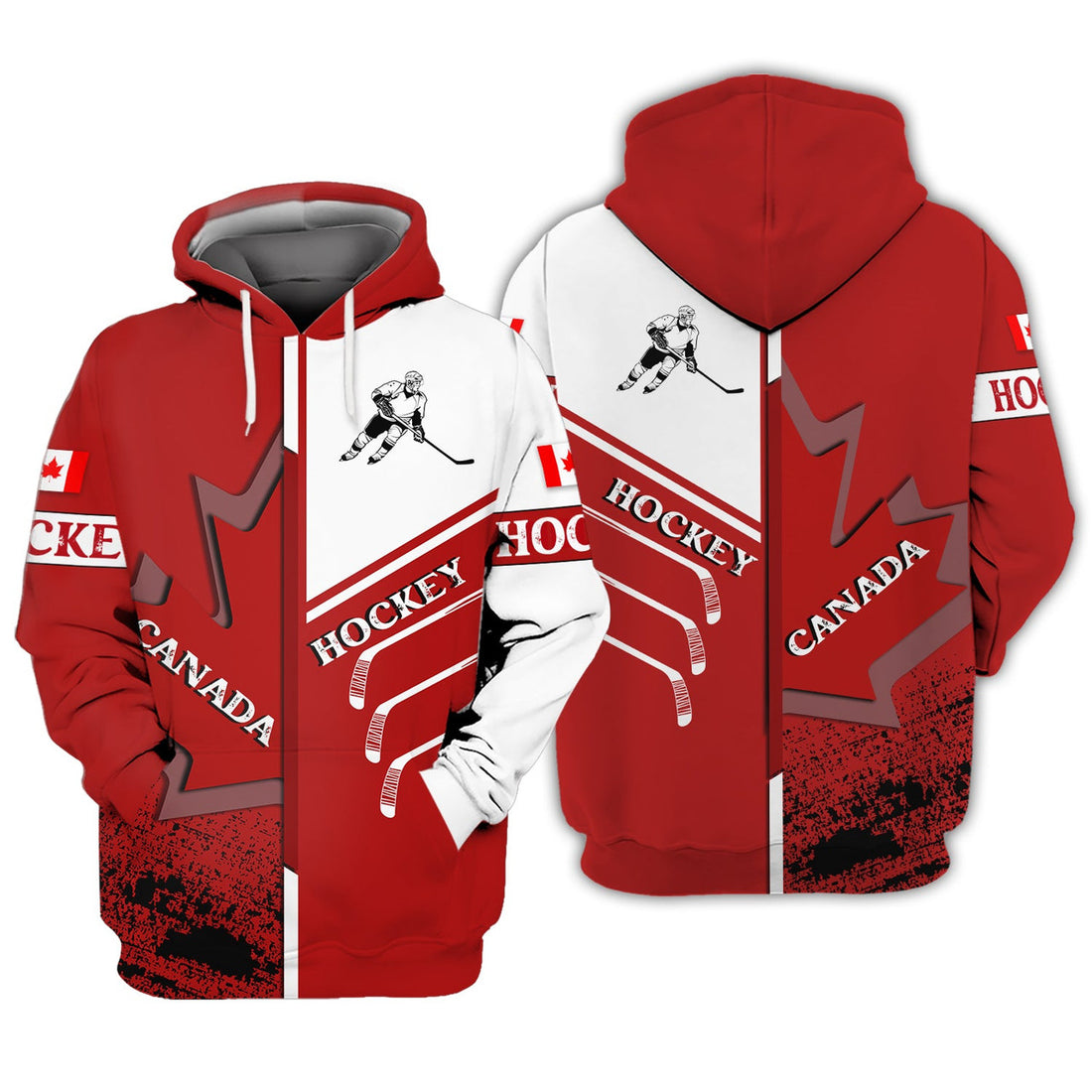 FUNSTUFFPRINT Hockey Canada 3D Hoodie and Zip Hoodie