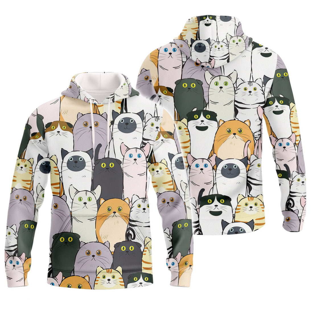 FUNSTUFFPRINT Cat Full Print 01 3D Hoodie and Zip Hoodie