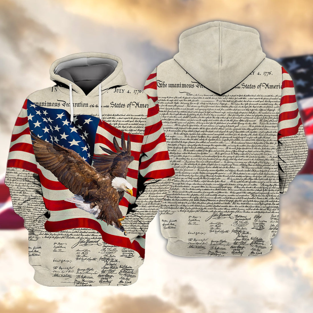 FUNSTUFFPRINT Eagle - 3D Full Print 3D Hoodie and Zip Hoodie