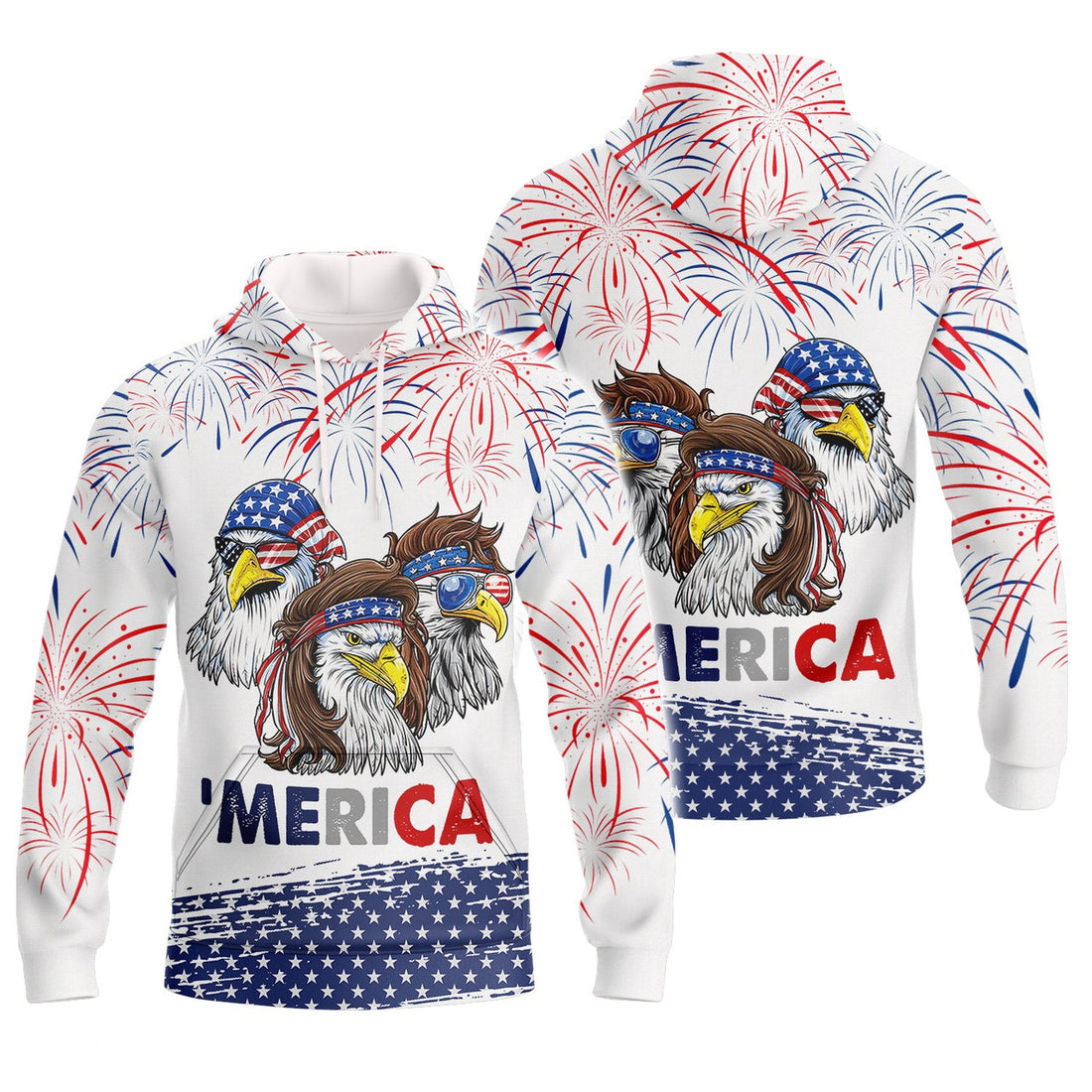 FUNSTUFFPRINT Eagle American - Independence Day Is Coming 3D Hoodie and Zip Hoodie