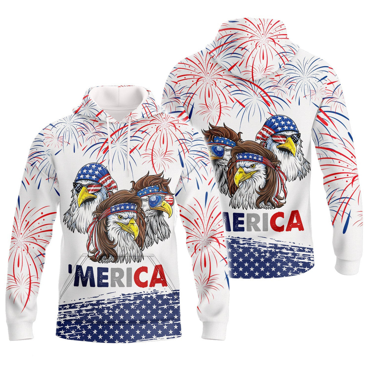 FUNSTUFFPRINT Eagle American - Independence Day Is Coming 3D Hoodie and Zip Hoodie