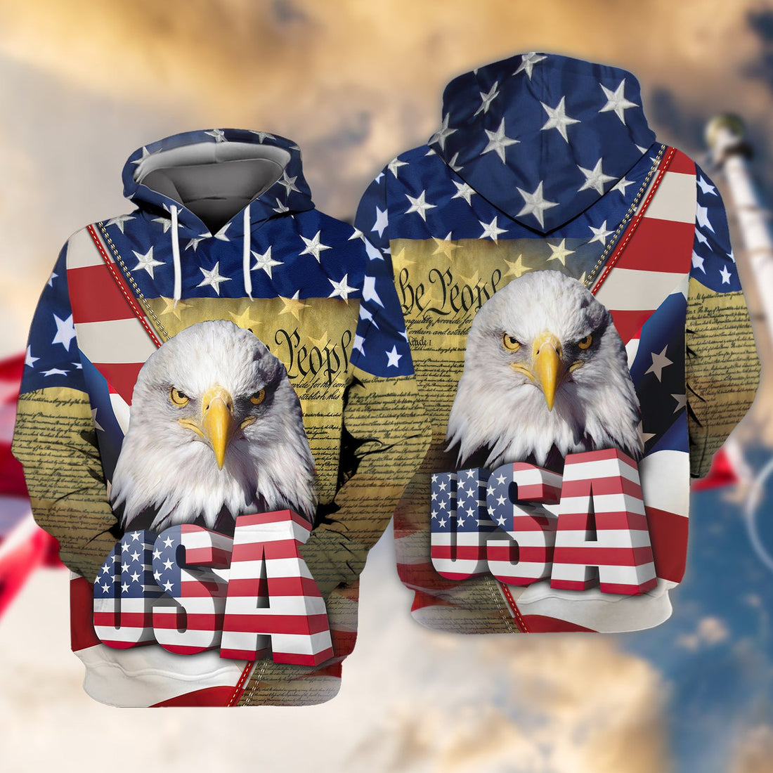 FUNSTUFFPRINT Eagle American - Independence Day Is Coming 3D Hoodie and Zip Hoodie