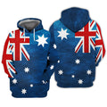FUNSTUFFPRINT AUSTRALIA FLAG T SHIRT 3D Hoodie and Zip Hoodie