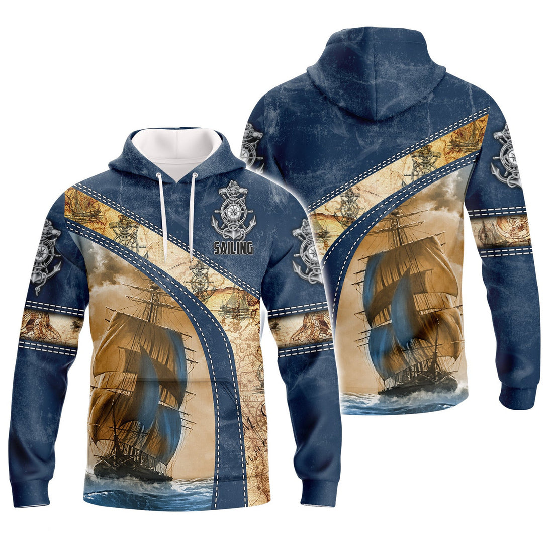 FUNSTUFFPRINT 3D Full Print - SAILING 3D Hoodie and Zip Hoodie