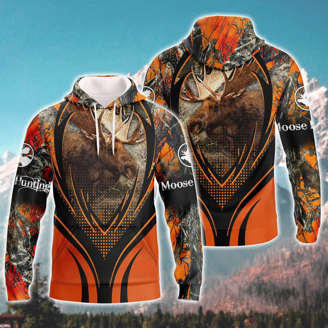 FUNSTUFFPRINT Moose Hunting3D Hoodie and Zip Hoodie