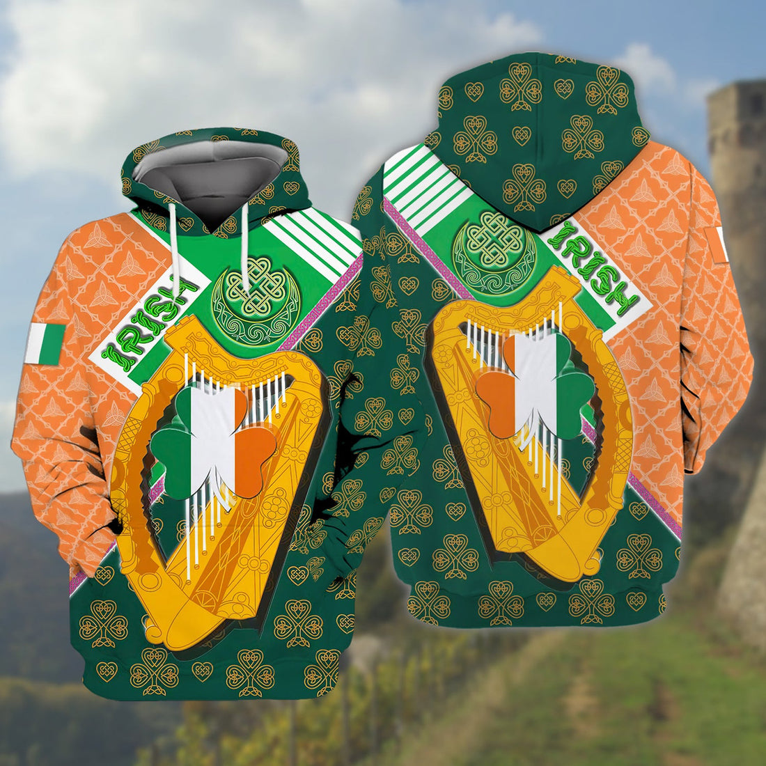 FUNSTUFFPRINT Ireland - Full Print 3D Hoodie and Zip Hoodie