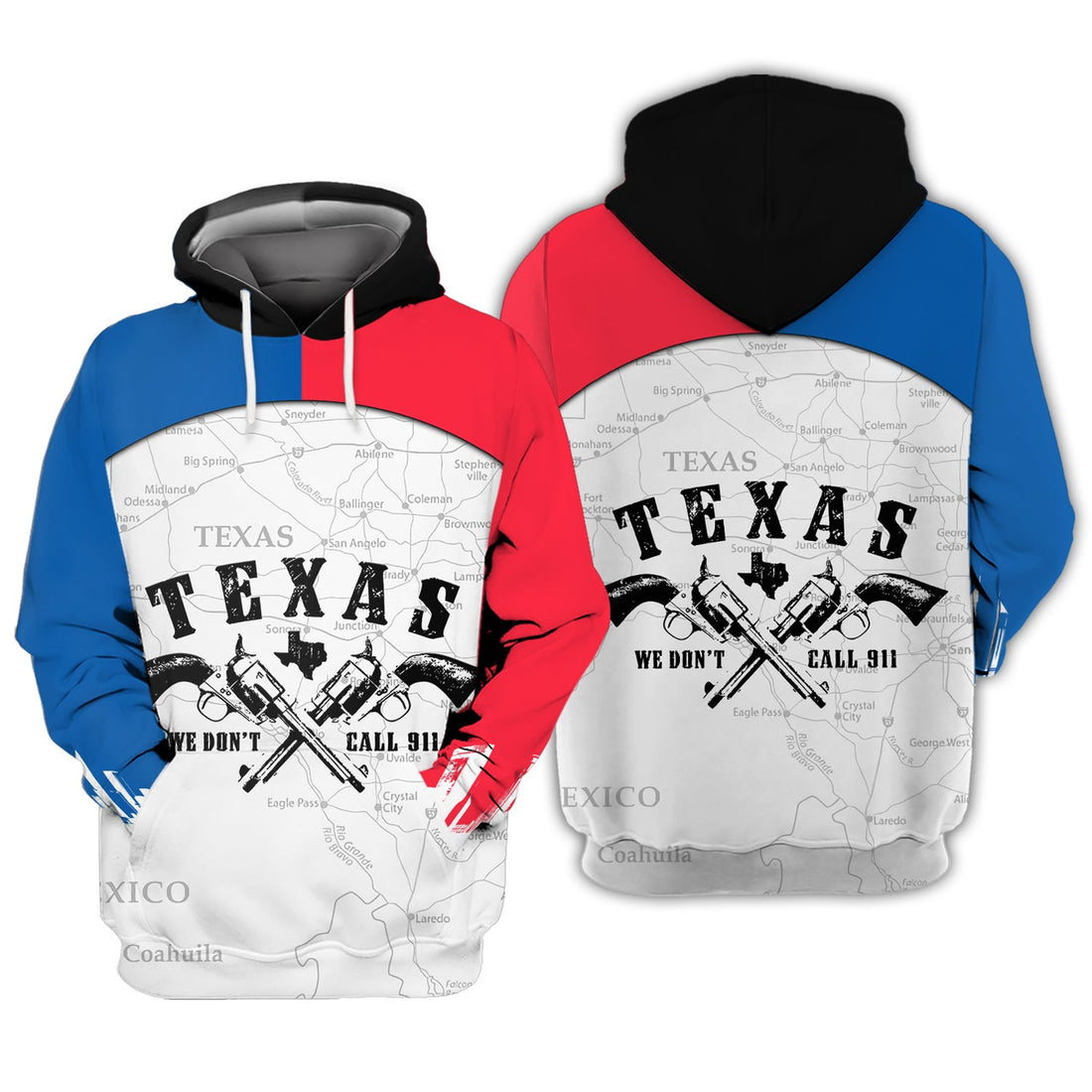 FUNSTUFFPRINT Texas We Don't Call 3D Hoodie and Zip Hoodie